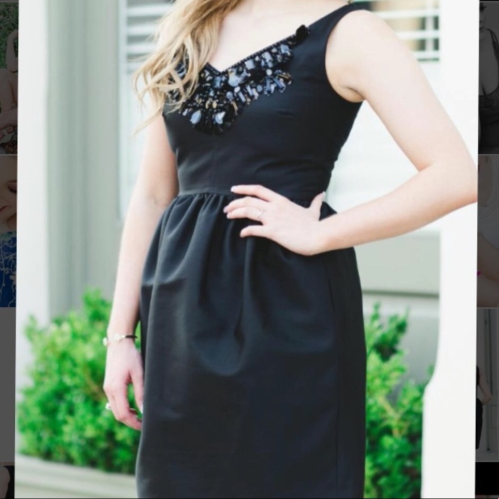 Kate side black cocktail dress
